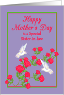 Sister in law Mother’s Day White Hummingbirds and Pink Roses card