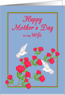Wife Mother’s Day Hummingbirds and Pink Roses card