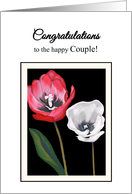 Congratulations Engagement Tulips Side by Side Print card