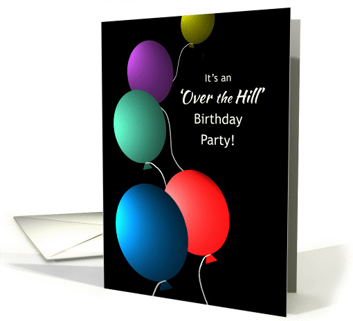 Invitation for 40th Birthday Party Colorful Floating Balloons card