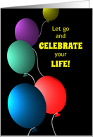 Birthday Fom Both Celebrate Life Colorful Floating Balloons card
