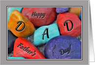 Father’s Day for Father Colorful Painted Rocks card