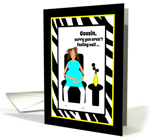 Get Well Feel better Pregnancy Expecting Woman in Chair card (1303850)