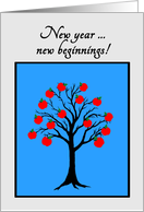 Rosh Hashanah Jewish New Year Apple Tree of Life card