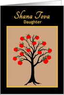 Daughter Rosh Hashanah Jewish New Year Apple Tree of Life card