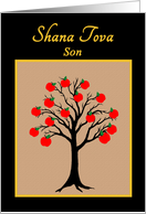 Son Rosh Hashanah Jewish New Year Apple Tree of Life card