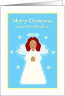 Great Granddaughter Christmas Sweet Child Angel with Stars card