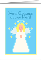 Christmas for Niece Sweet Child Angel with Stars card