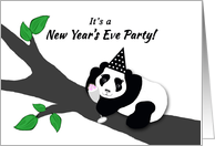 Invitation New Year’s Eve Panda Bear w Champagne Toast card
