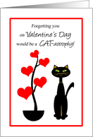 Boss Valentine’s Day Humor Cat with Red Heart Tree card