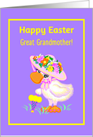 Great Grandmother Easter Cute Duck w Bonnet and Parasol card