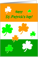 St.Patrick’s Day Irish Flag and Shamrocks with Irish Blessing card