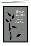 Step Sister Sympathy Tree Silhouette w Falling Leaf card