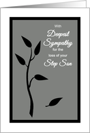 Step Son Sympathy Tree Silhouette w Falling Leaf card