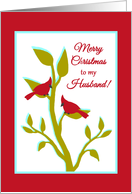 Husband Christmas Red Cardinals in Tree card