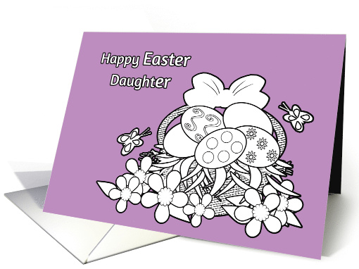 Daughter Easter Coloring Book Basket of Eggs w Flowers... (1424824)