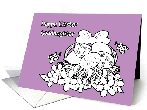 Goddaughter Easter Coloring Book Basket of Eggs w Flowers... (1424830)