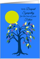 Sympathy Father Colorful Stylistc Tree and Big Yellow Moon card