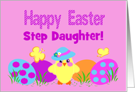 Step Daughter Easter Custom Relationship Chick Colorful Painted Eggs card