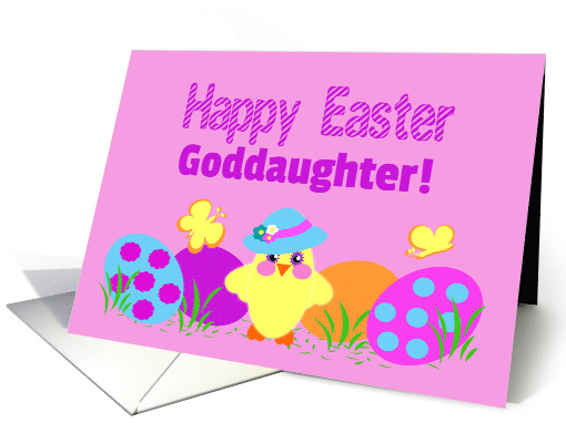 Goddaughter Easter Cute Chick Colorful Painted Eggs card (1514574)