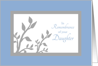 Daughter Anniversary Death Remembrance Tree Branch Silhouette card