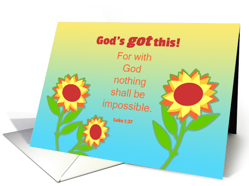 Get Well Feel Better Sunflowers and Bible Quote card (1527194)