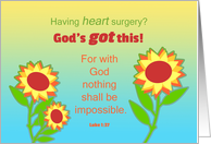 Heart Surgery Get well Feel better Sunflowers and Bible Quote card