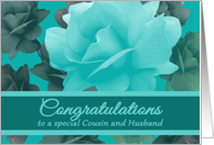 Cousin Husband Congratulations Wedding Vintage Roses card