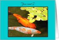 Partner Birthday Beautiful Colourful Lucky Koi Fish card
