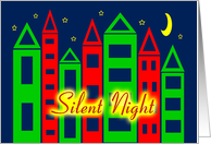 Christmas Silent Night Colorful Cityscape card