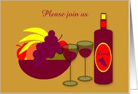 Invitation Christmas Happy New Year Wine and Fruit card