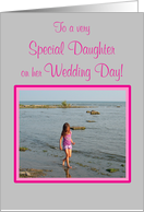 Daughter Congratulations Wedding Young Girl on Beach card