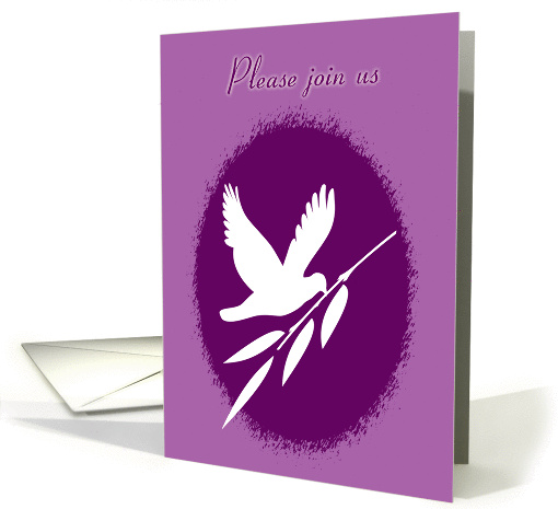 Invitations Easter Brunch White Dove W/Olive Branch Silhouette card