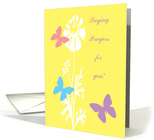 Get Well Feel Better Colourful Butterflies with White Flowers card