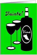 Non English Irish Congratulations Gaelic Salute Wine Bottle Glasses card