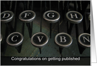 Congratulations--published, typewriter card