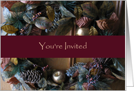 Invitation--Holiday Open House, Wreath card