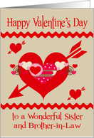 Valentine’s Day to Sister and Brother in Law with Colorful Hearts card