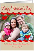 Valentine’s Day Custom Photo Card with Hearts and Zig Zags card