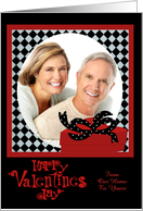 Valentine’s Day Photo Card Custom with Black and White Checkered card