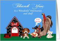 Thank You, Veterinarian and Staff, general, dog, horse, cat and parrot card
