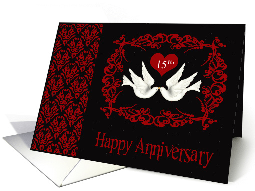 15th Wedding Anniversary, general, two white doves... (1094310)