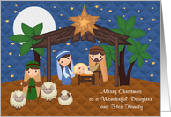 Christmas to Daughter and Family with a Nativity Scene and Baby Jesus card