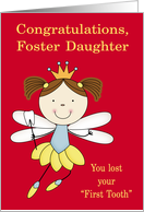 Congratulations to Foster Daughter, Losing first tooth, girl fairy card