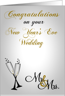 Congratulations, New Year’s Eve Wedding, general, champagne glasses card