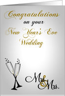 Congratulations on New Year’s Eve Wedding Lesbian with Two Glasses card
