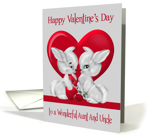 Valentine's Day to Aunt And Uncle, a boy and girl bunny... (1218680)
