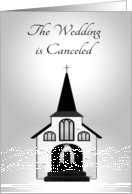 Announcement for Wedding Canceled, general, Church, silver, white card