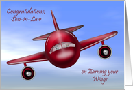 Congratulations To Son-in-Law, pilot’s license, raccoons flying plane card