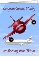 Congratulations To Husband, pilot’s license, raccoons flying a plane card